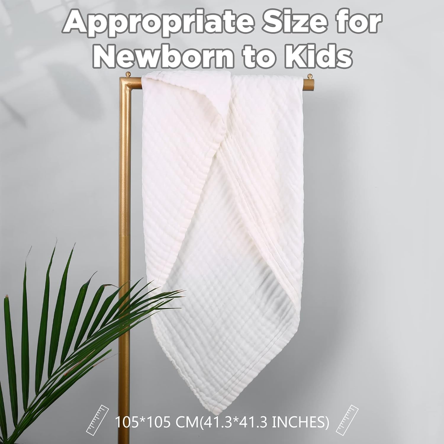 Baby Bath Towels, Super Soft Cotton Receiving Blanket for Baby'S Delicate Skin,2Pack Swaddle Blanket for Newborns Toddlers Boy Girl,Baby Registry as Shower (White+White)