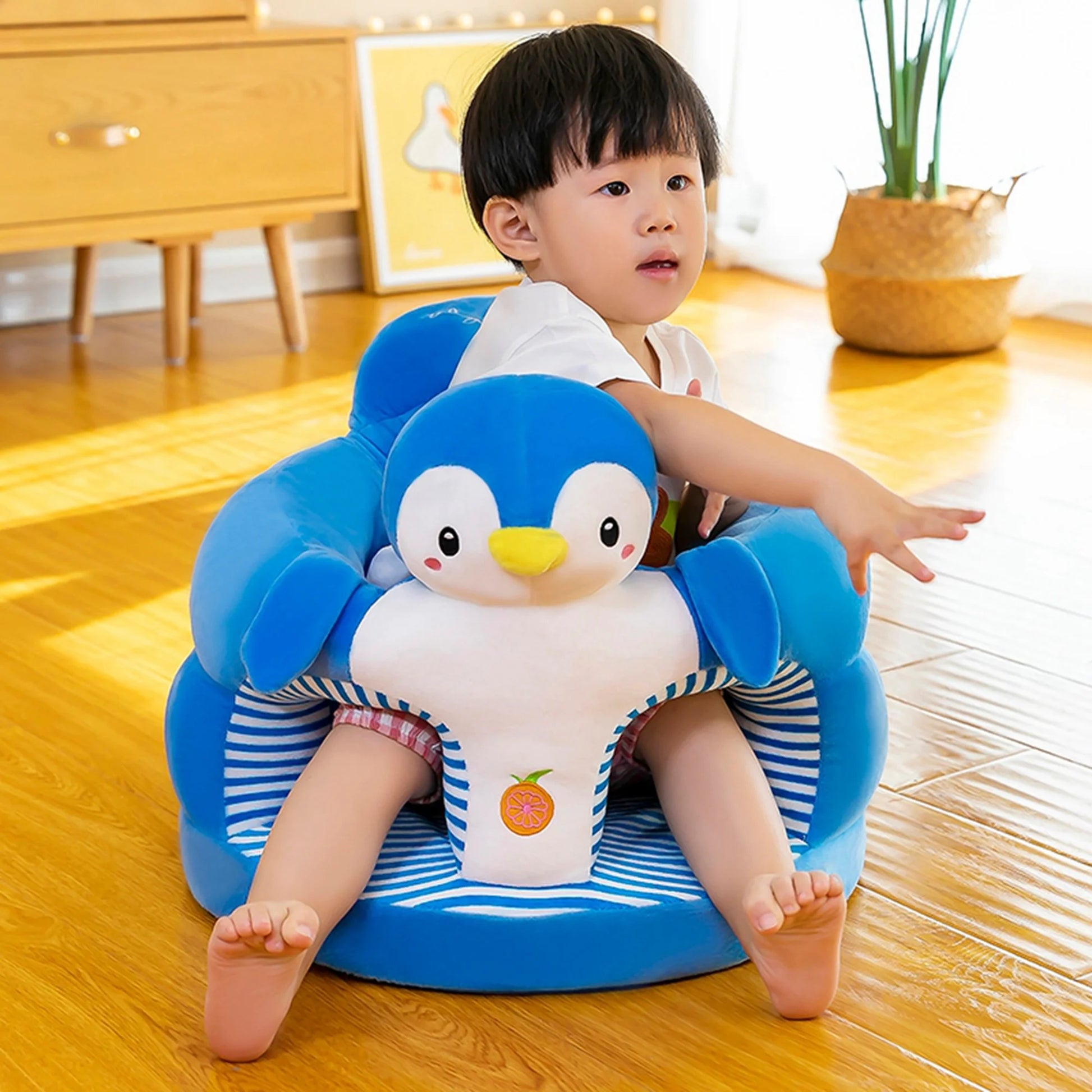 Baby Sit up Chairs Cartoon Animals Plush Toddler Sofa Chair Baby Support Floor Seat for Infant Learn to Sit