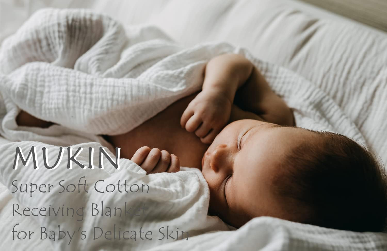 Baby Bath Towels, Super Soft Cotton Receiving Blanket for Baby'S Delicate Skin,2Pack Swaddle Blanket for Newborns Toddlers Boy Girl,Baby Registry as Shower (White+White)