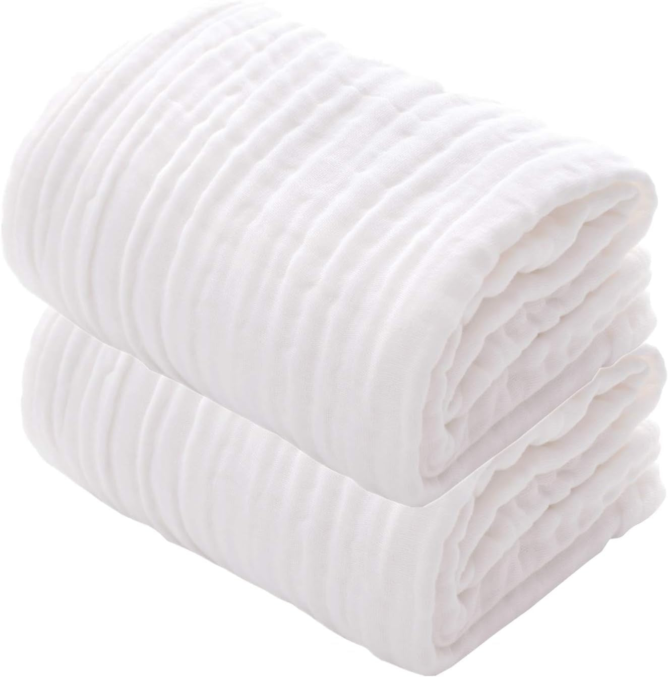 Baby Bath Towels, Super Soft Cotton Receiving Blanket for Baby'S Delicate Skin,2Pack Swaddle Blanket for Newborns Toddlers Boy Girl,Baby Registry as Shower (White+White)