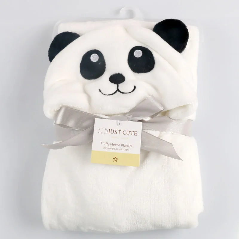 Lovely Fleece Baby Bath Towel Cute Animal Shape Kid Hooded Baby Towel Bathrobe Cloak Baby Receiving Blanket Neonatal Hold to Be