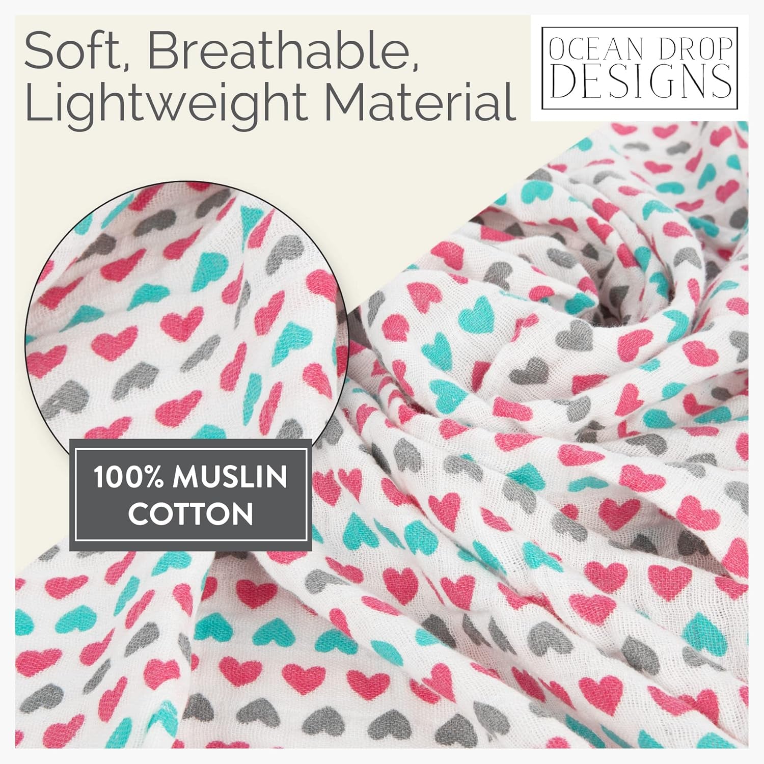 Receiving Blankets Baby Girl - 5Pc Set Gender Neutral Baby Clothes Includes Blanket, Hat, Bib, Burp Cloth & Swaddle