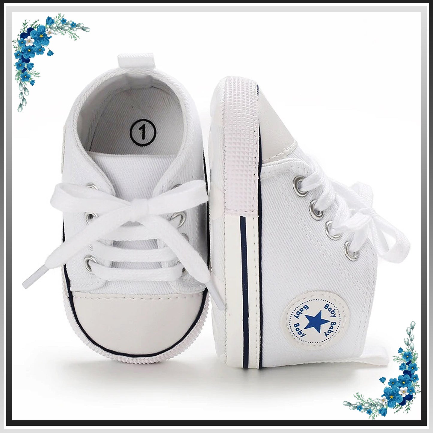 Baby Canvas Sneakers, White Baby Sneakers, First Step Shoes, like Converse, Gray Baby Shoes, Baby Girl Shoes, Baby Boy Sneakers, Baby Socks